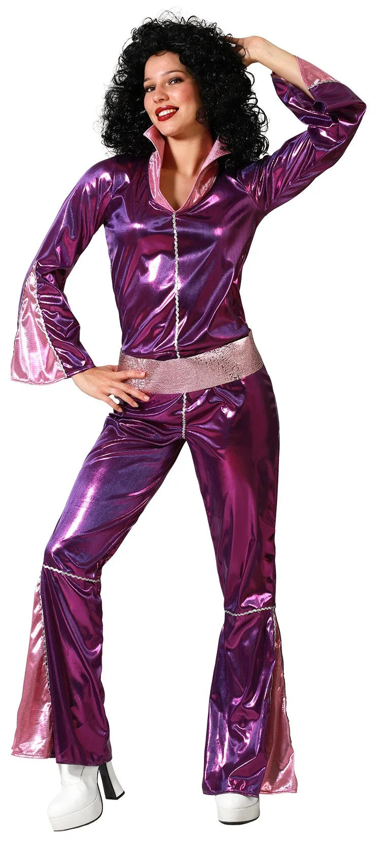 Disfraz Disco Años 70 Fucsia para Mujer Disco Atosa